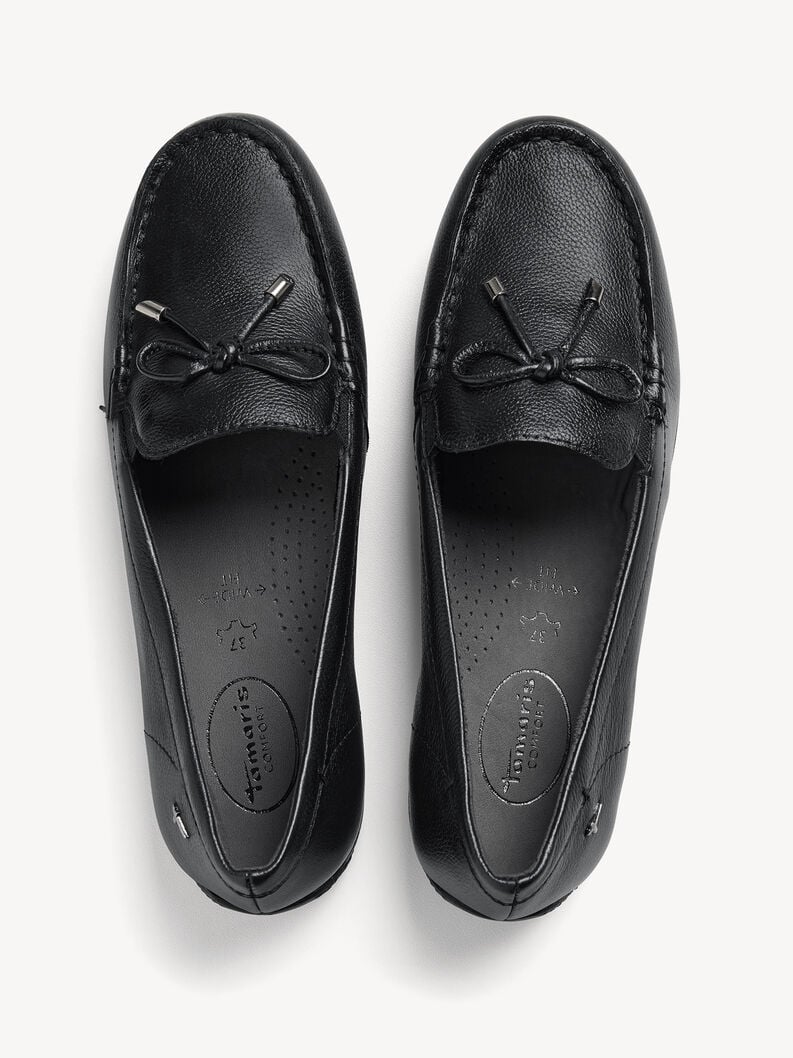 Tamaris Lederslipper - Schwarz