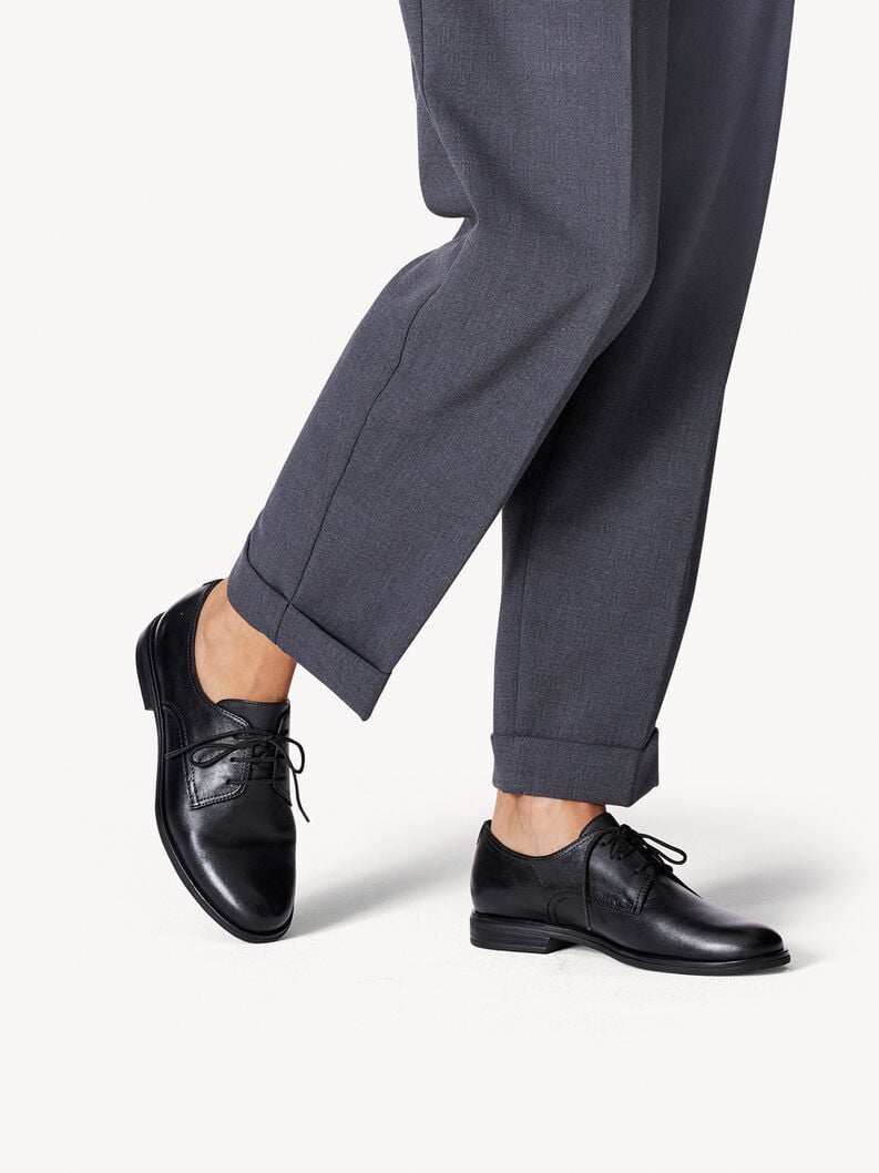 Tamaris Lederhalbschuh - Schwarz