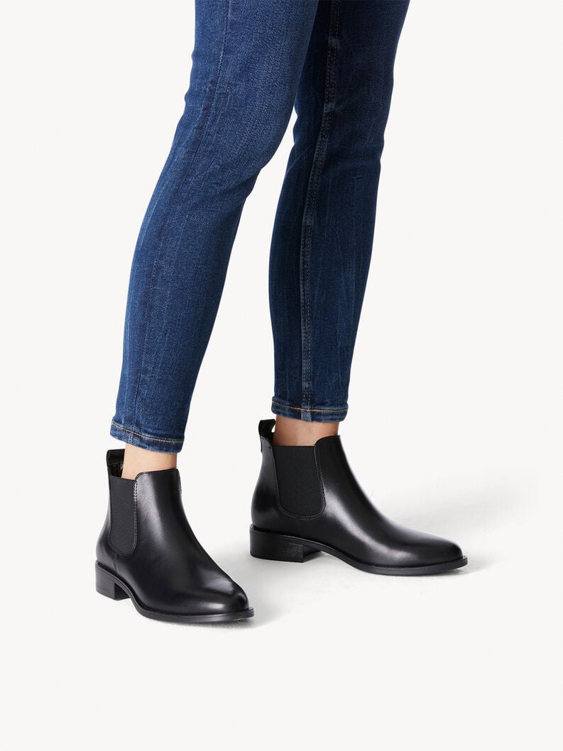 Tamaris Leder Chelsea Boot - Schwarz