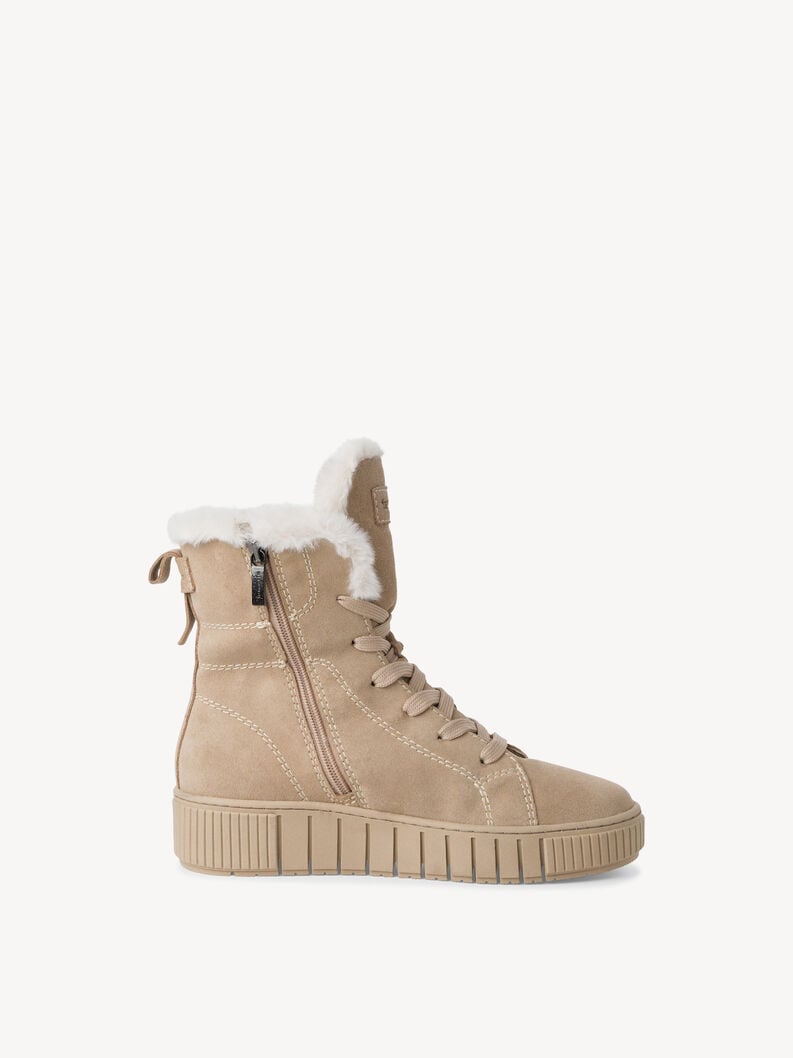 Tamaris Lederstiefelette - Beige Warmfutter