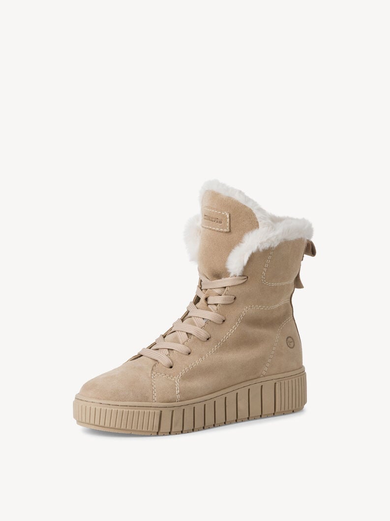 Tamaris Lederstiefelette - Beige Warmfutter