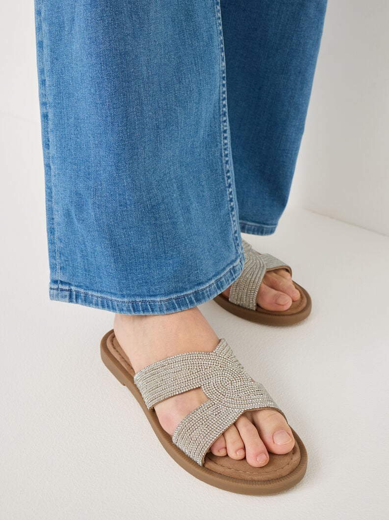 Tamaris Lederpantolette - Silber