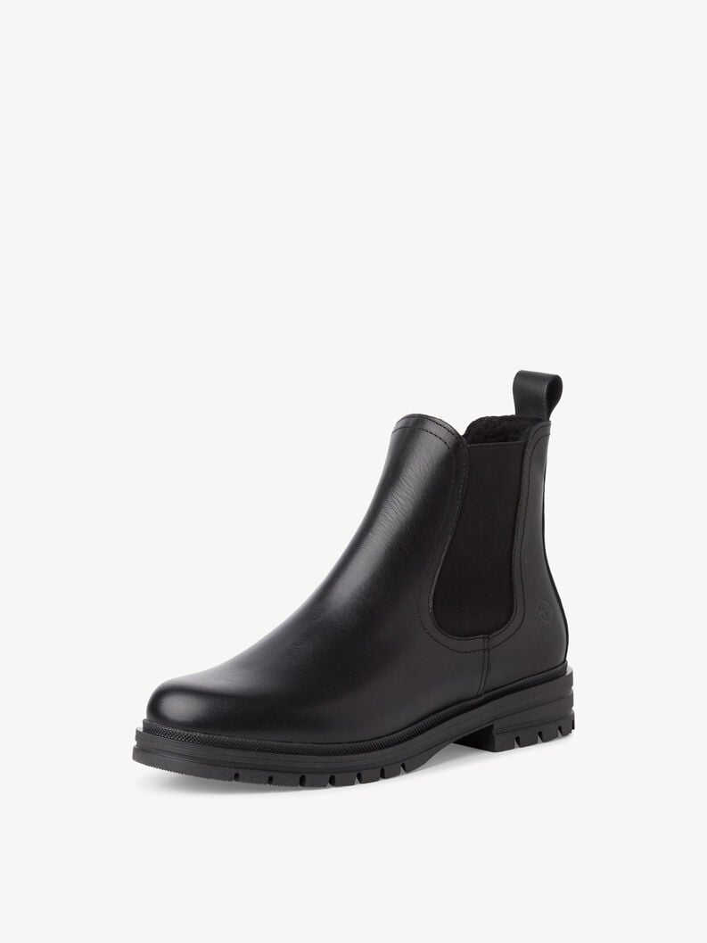 Tamaris Lederstiefelette - Schwarz Warmfutter