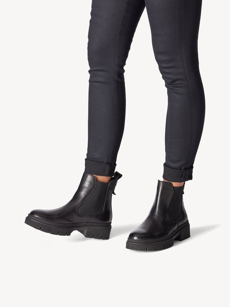 Tamaris Leder Chelsea Boot - Schwarz