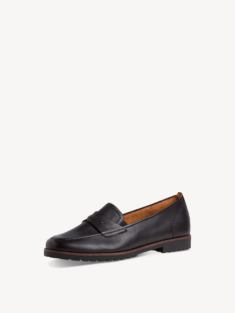 Tamaris Lederslipper - Schwarz