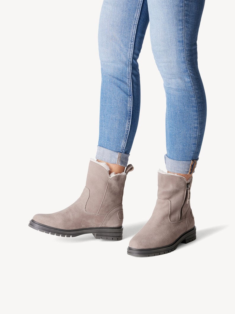 Tamaris Lederstiefelette - Grau Warmfutter
