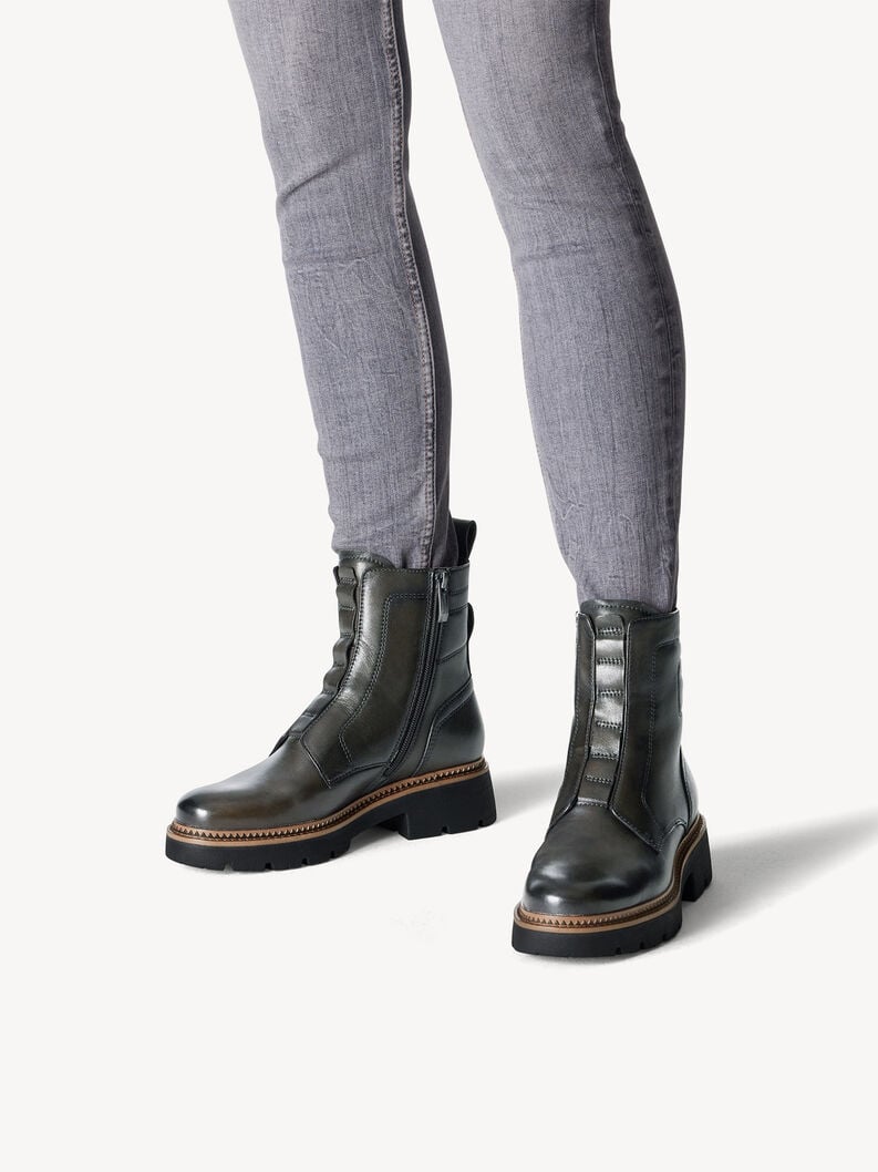 Tamaris Lederstiefelette - Grün