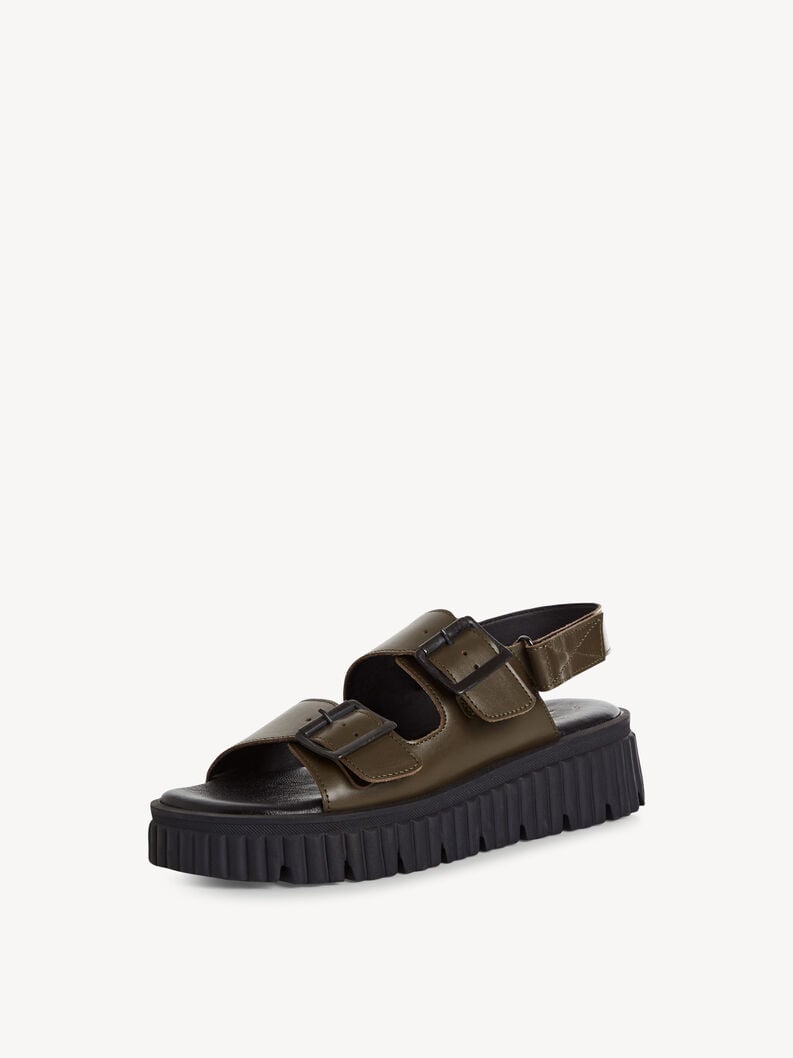 Tamaris Ledersandalette - Grün