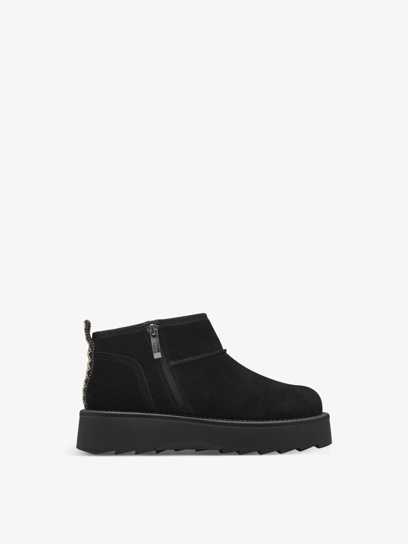 Tamaris Lederstiefelette - Schwarz Warmfutter