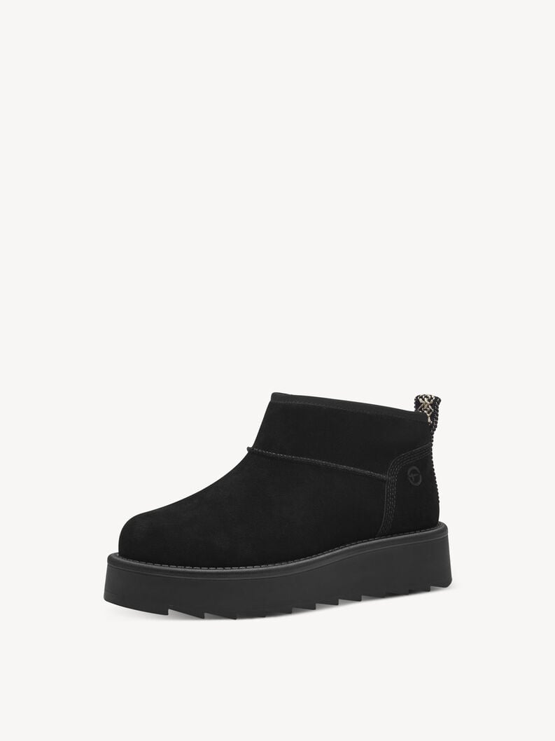 Tamaris Lederstiefelette - Schwarz Warmfutter