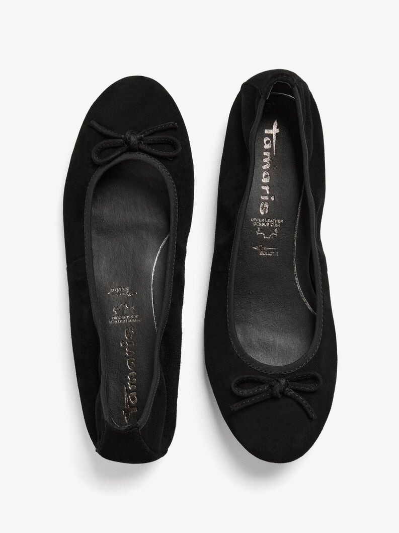 Tamaris Lederballerina - Schwarz