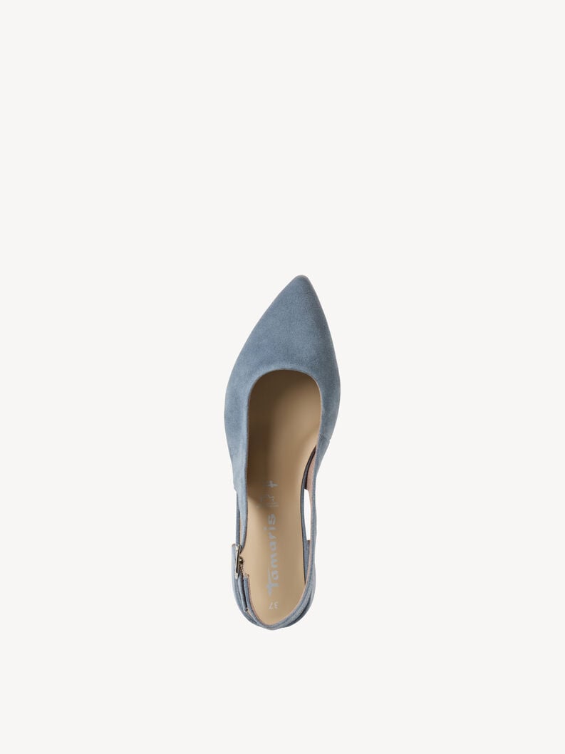 Tamaris Lederslingpumps - Blau
