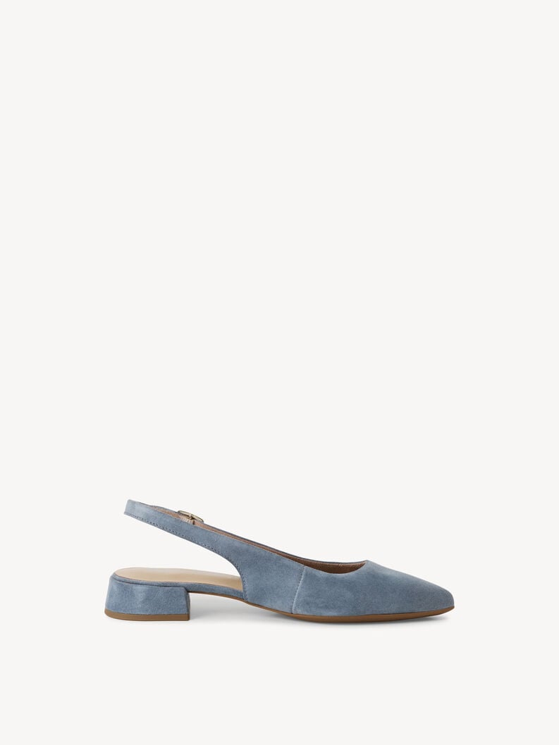 Tamaris Lederslingpumps - Blau