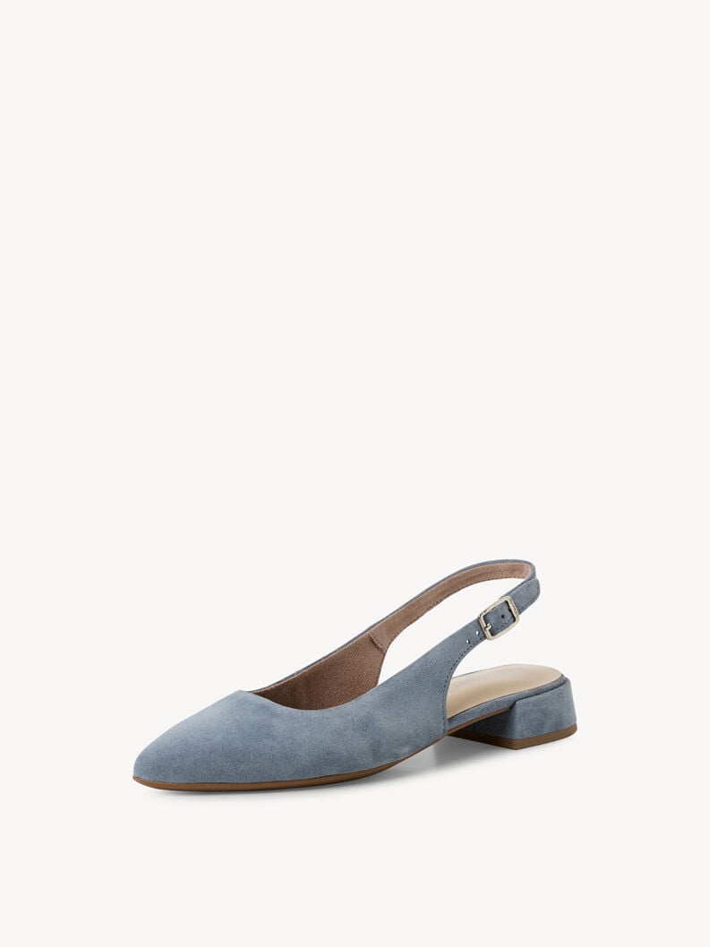 Tamaris Lederslingpumps - Blau