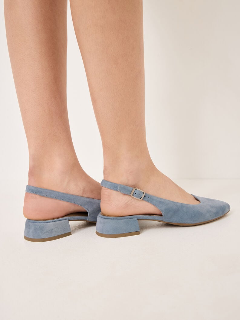 Tamaris Lederslingpumps - Blau