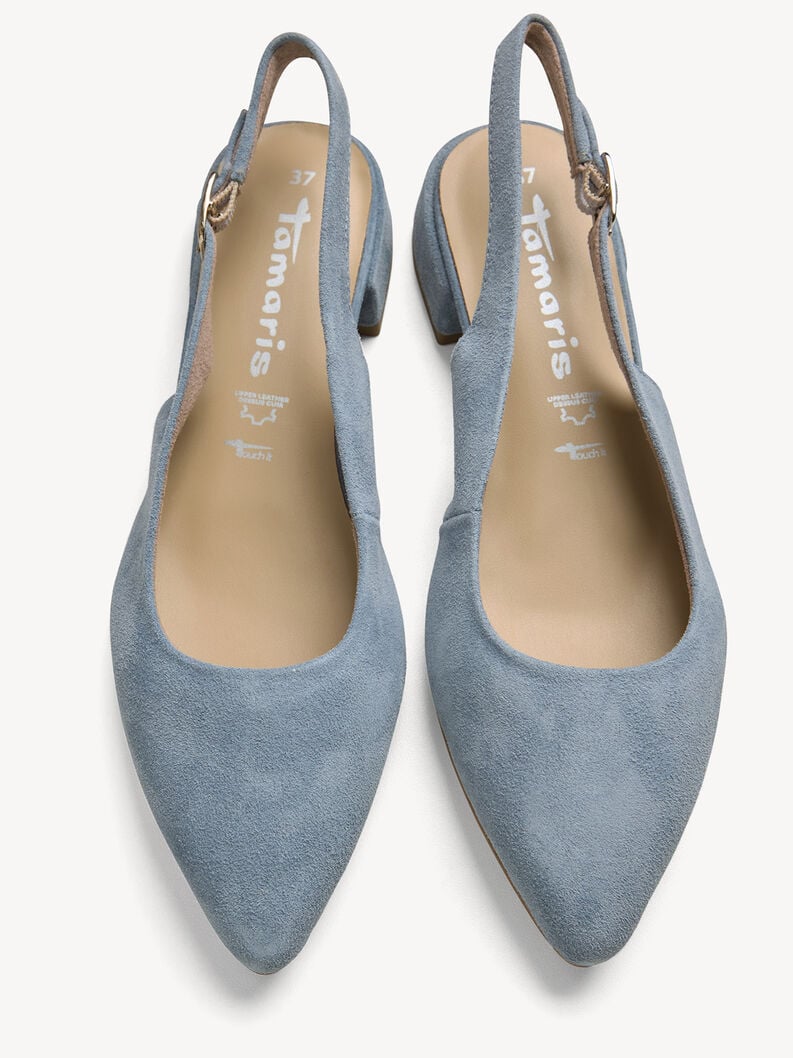 Tamaris Lederslingpumps - Blau