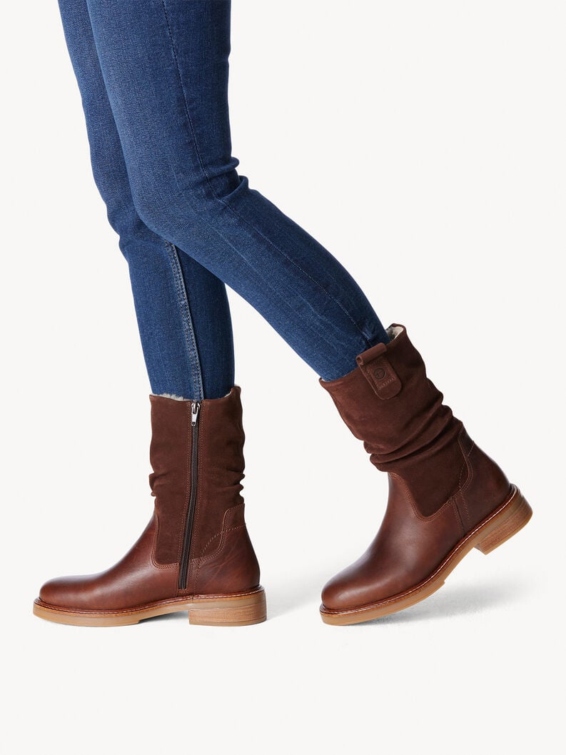 Tamaris Lederstiefelette - Braun Warmfutter