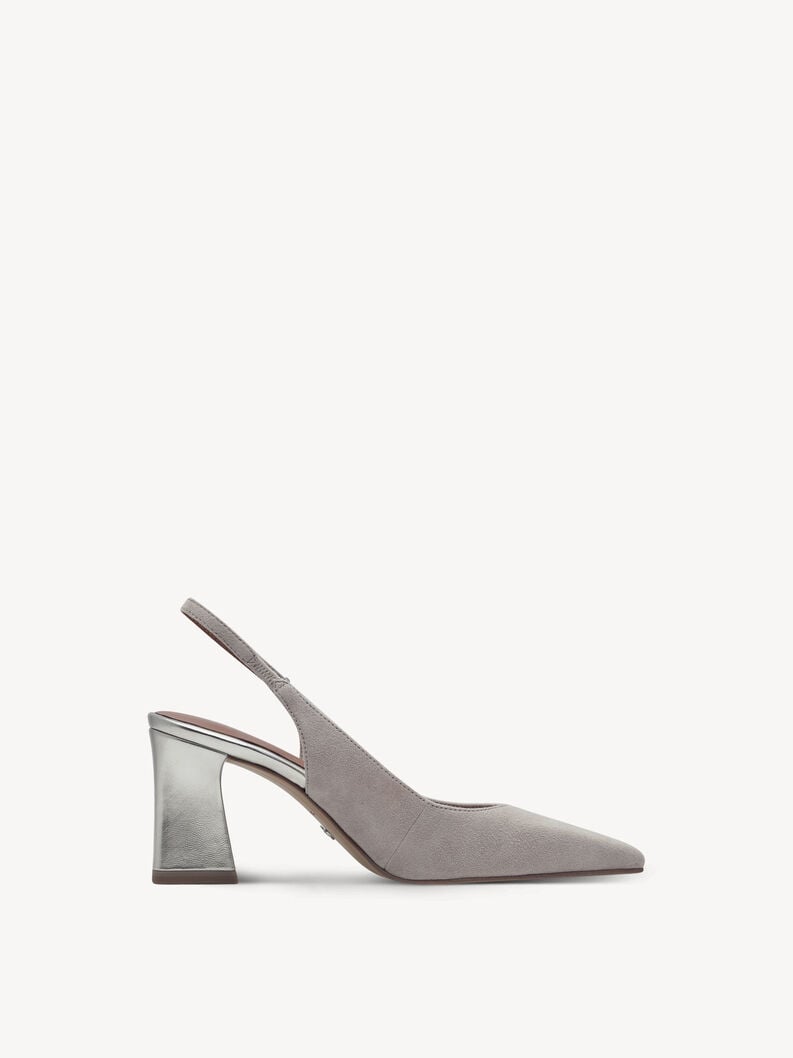 Tamaris Lederslingpumps - Grau