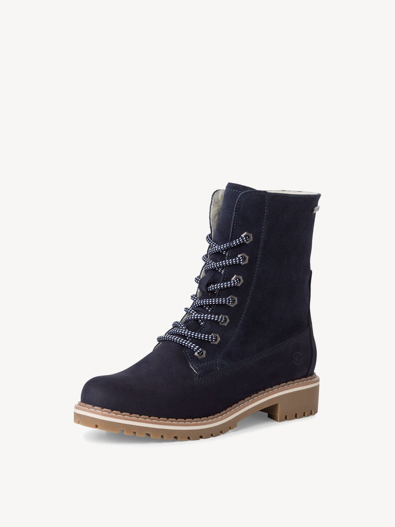 Tamaris Lederstiefelette - Blau Warmfutter