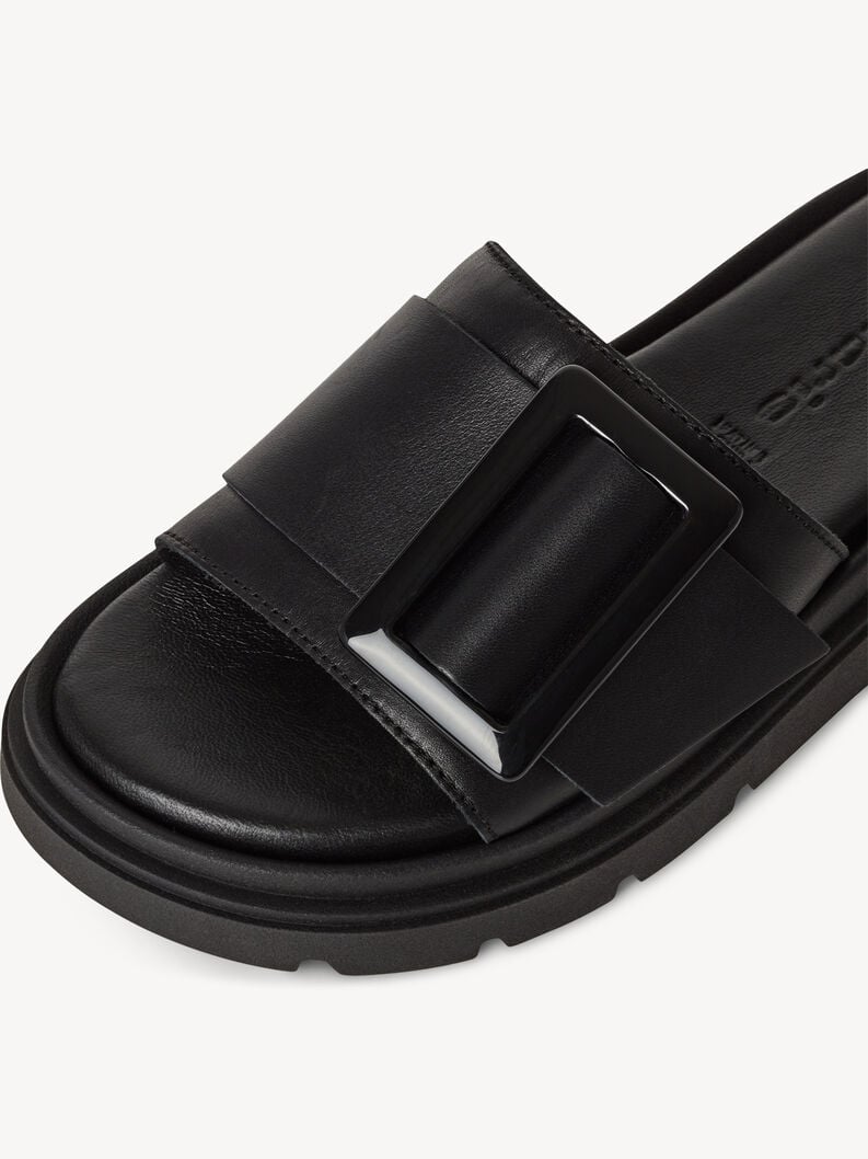 Tamaris Lederpantolette - Schwarz
