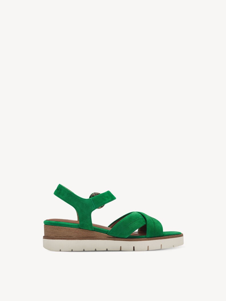 Tamaris Ledersandalette - Grün