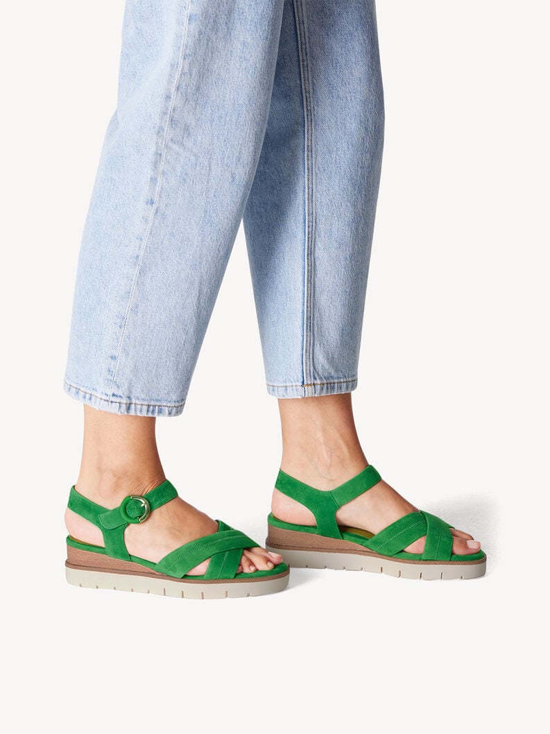 Tamaris Ledersandalette - Grün