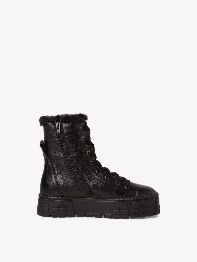 Tamaris Lederstiefelette - Schwarz Warmfutter