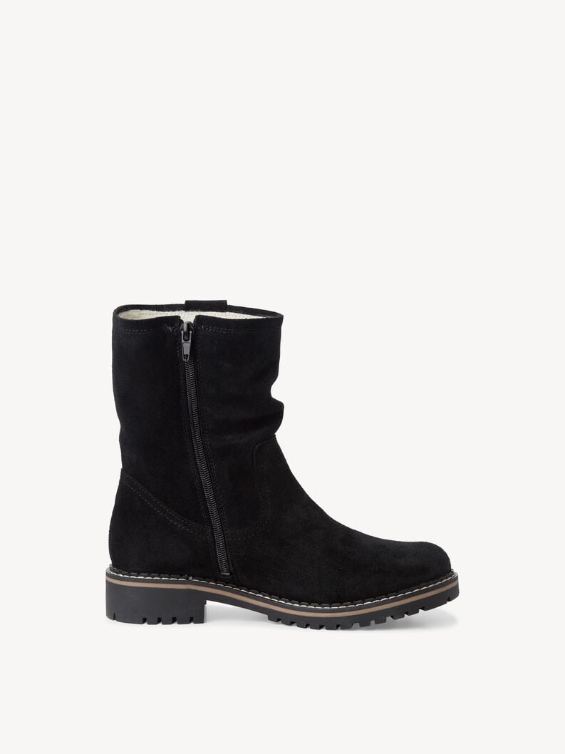 Tamaris Lederstiefelette - Schwarz Warmfutter