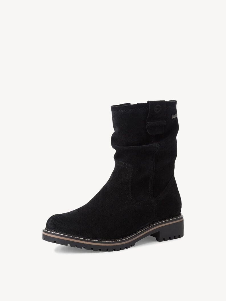 Tamaris Lederstiefelette - Schwarz Warmfutter