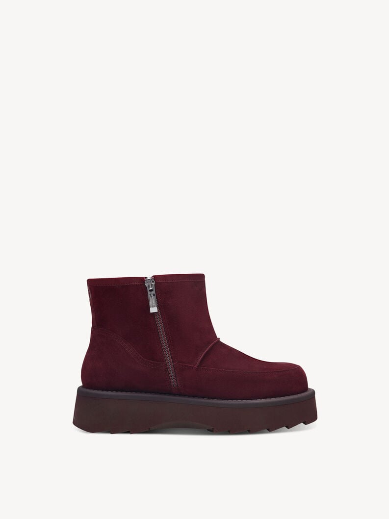 Tamaris Lederstiefelette - Rot Warmfutter