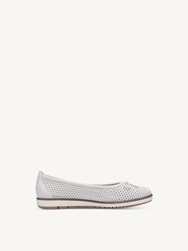 Tamaris Lederballerina - Weiß