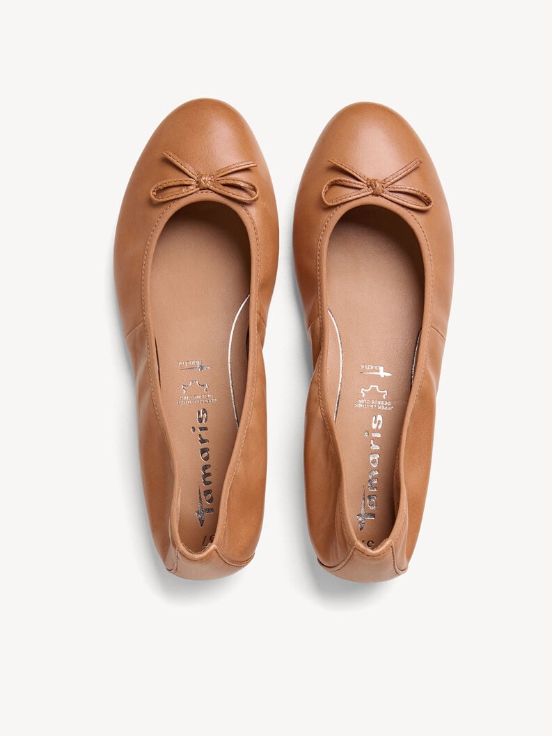 Tamaris Lederballerina - Braun
