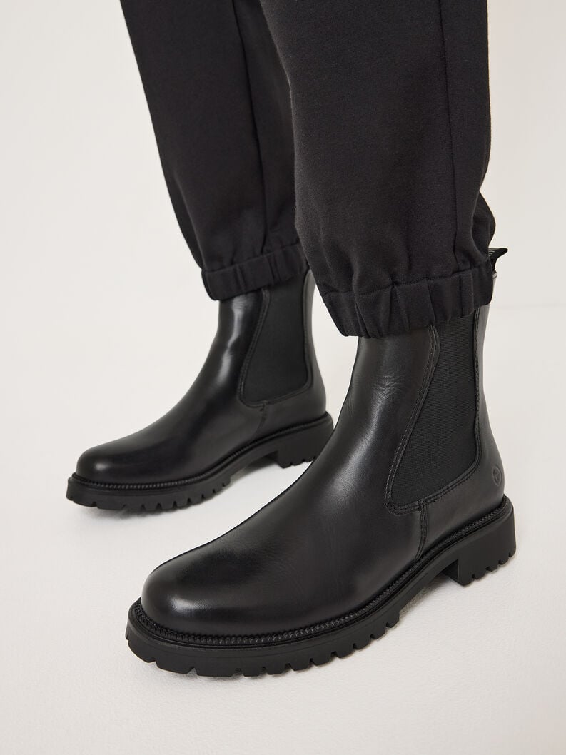 Tamaris Leder Chelsea Boot - Schwarz