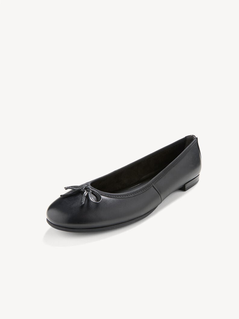 Tamaris Lederballerina - Schwarz