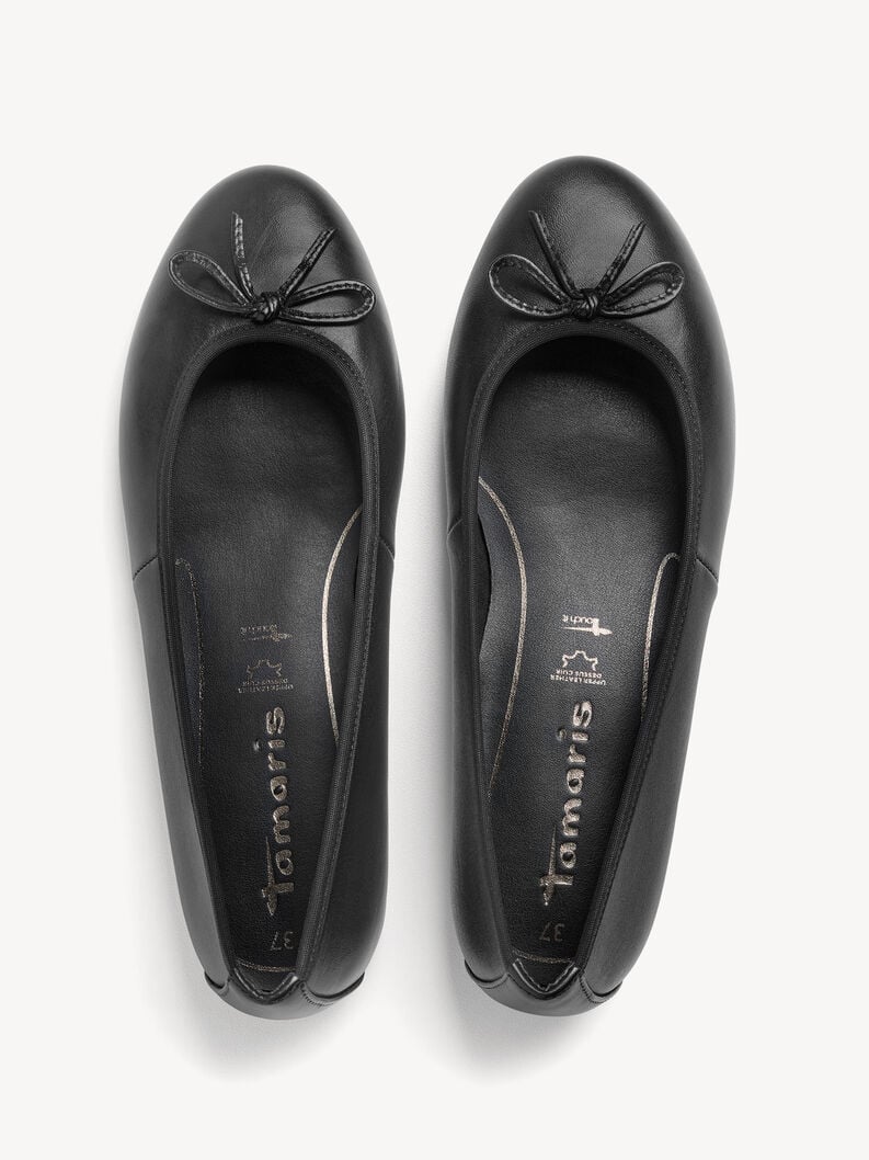 Tamaris Lederballerina - Schwarz