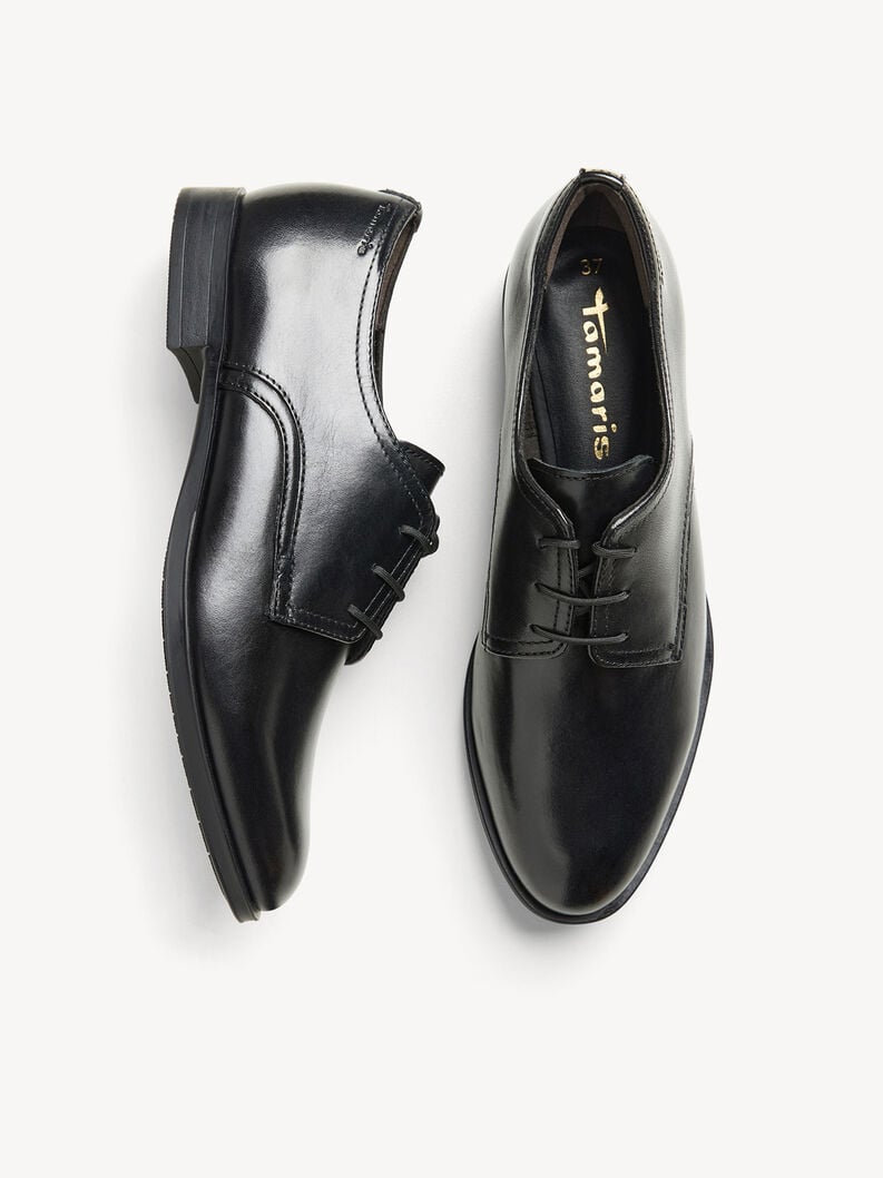 Tamaris Lederhalbschuh - Schwarz
