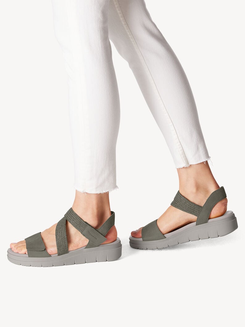 Tamaris Ledersandalette - Grün