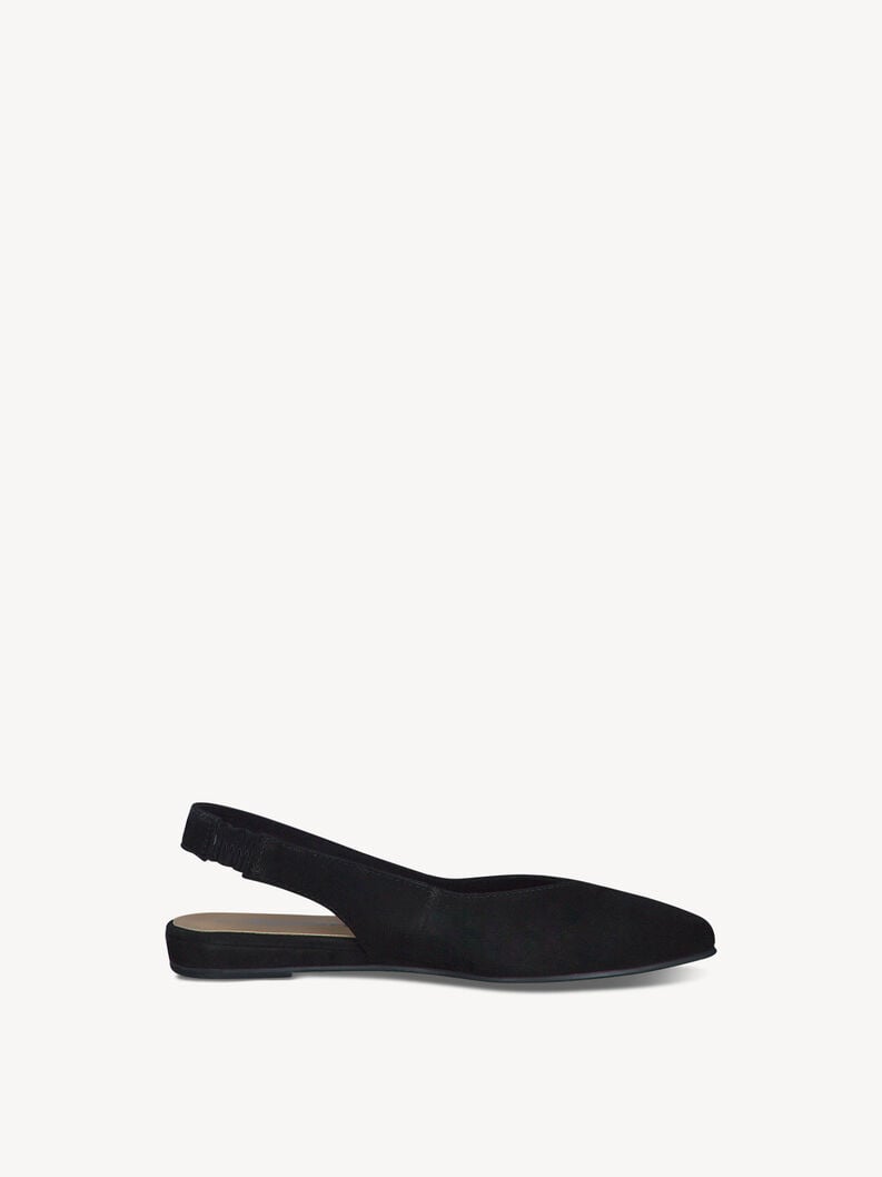 Tamaris Lederslingballerinas - Schwarz