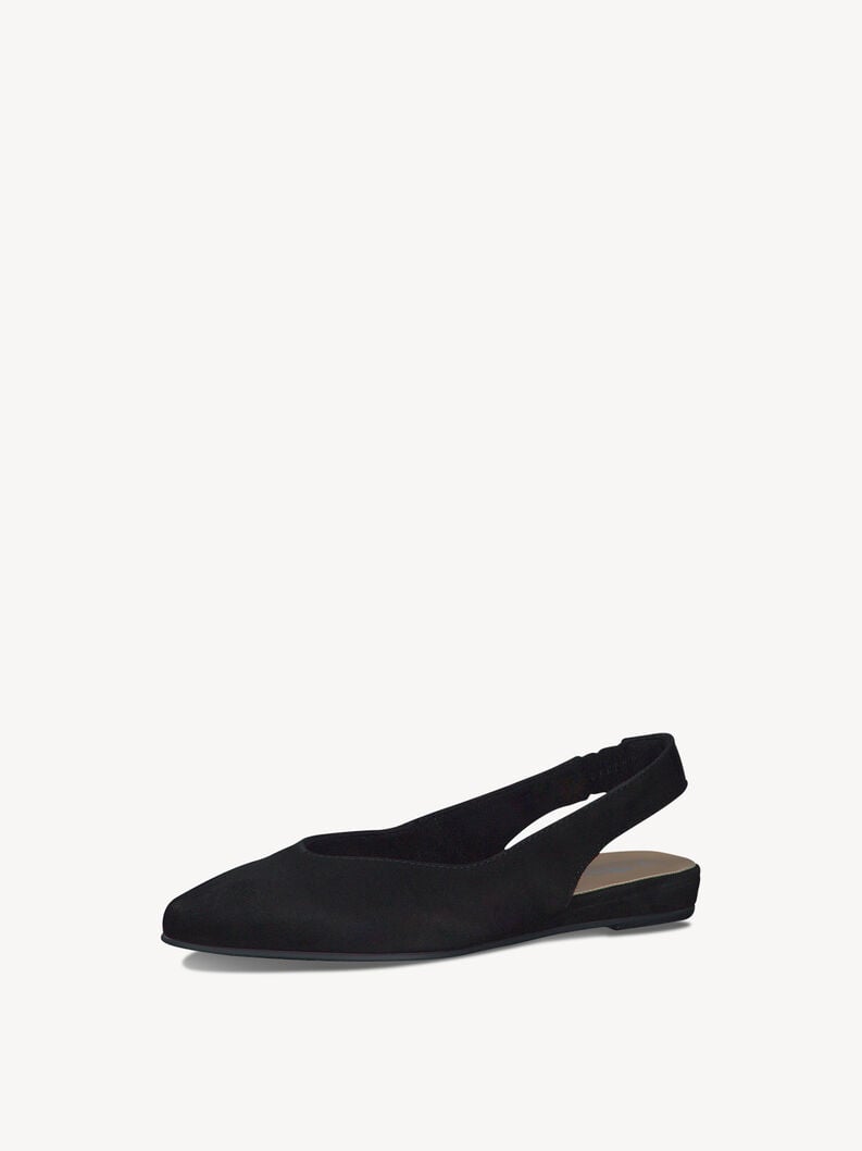 Tamaris Lederslingballerinas - Schwarz