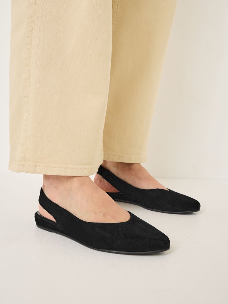 Tamaris Lederslingballerinas - Schwarz
