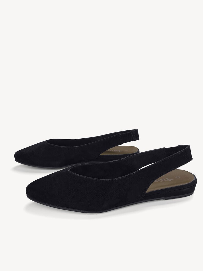Tamaris Lederslingballerinas - Schwarz