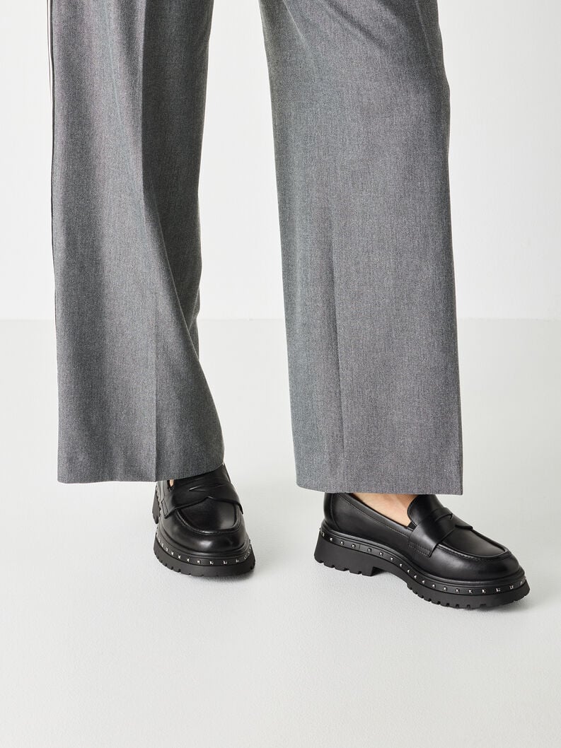 Tamaris Lederslipper - Schwarz