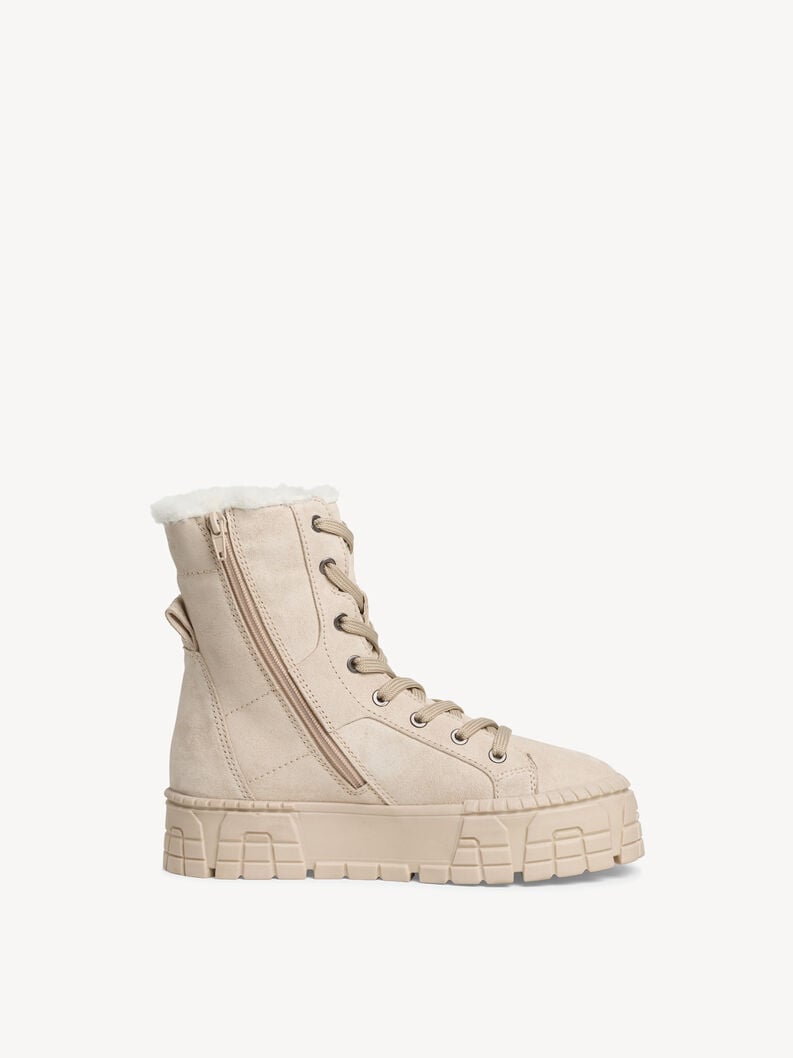 Tamaris Lederstiefelette - Beige Warmfutter