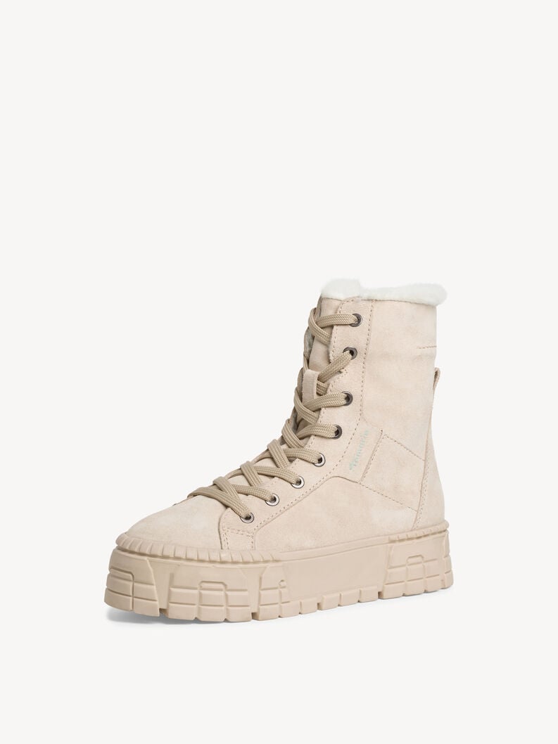 Tamaris Lederstiefelette - Beige Warmfutter