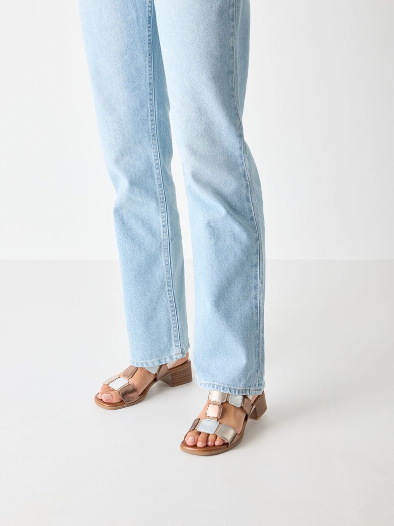 Tamaris Ledersandalette - Metallic