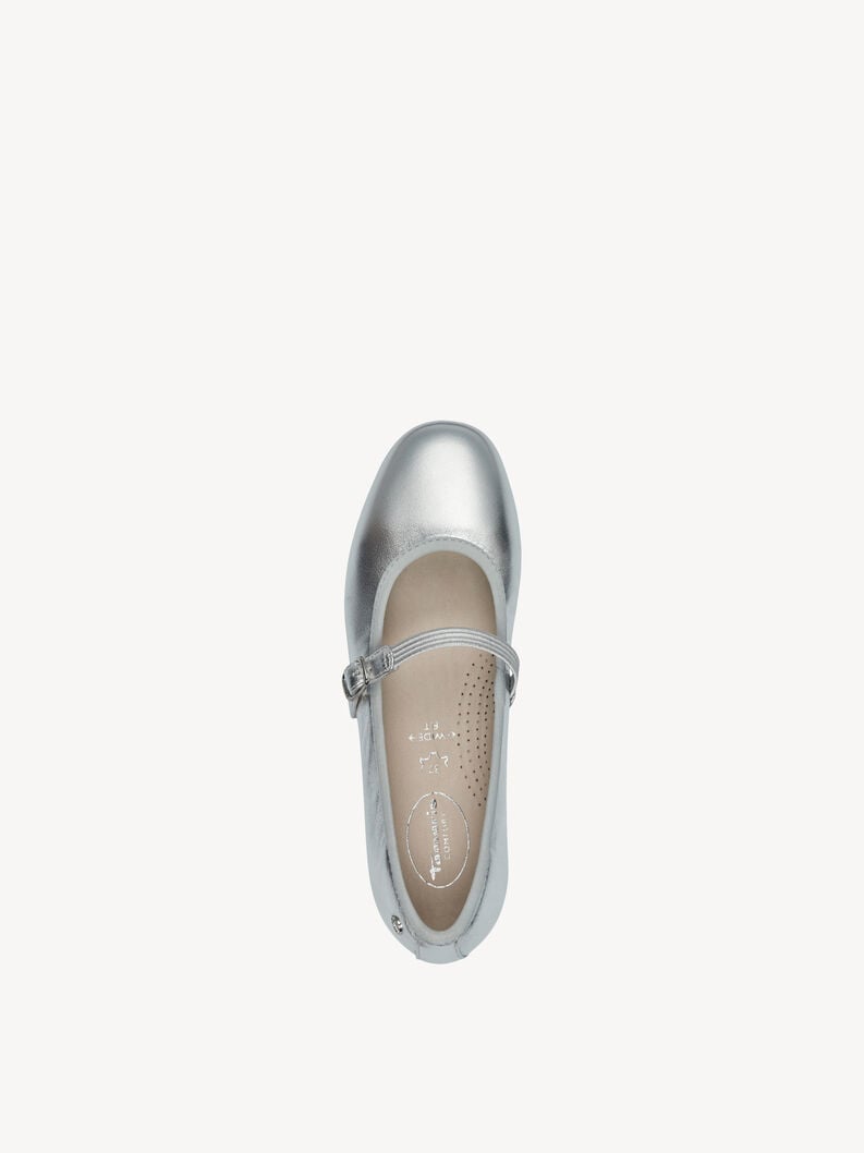 Tamaris Lederballerina - Silber
