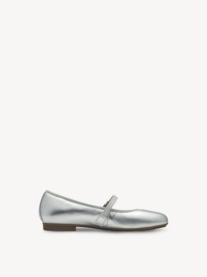 Tamaris Lederballerina - Silber