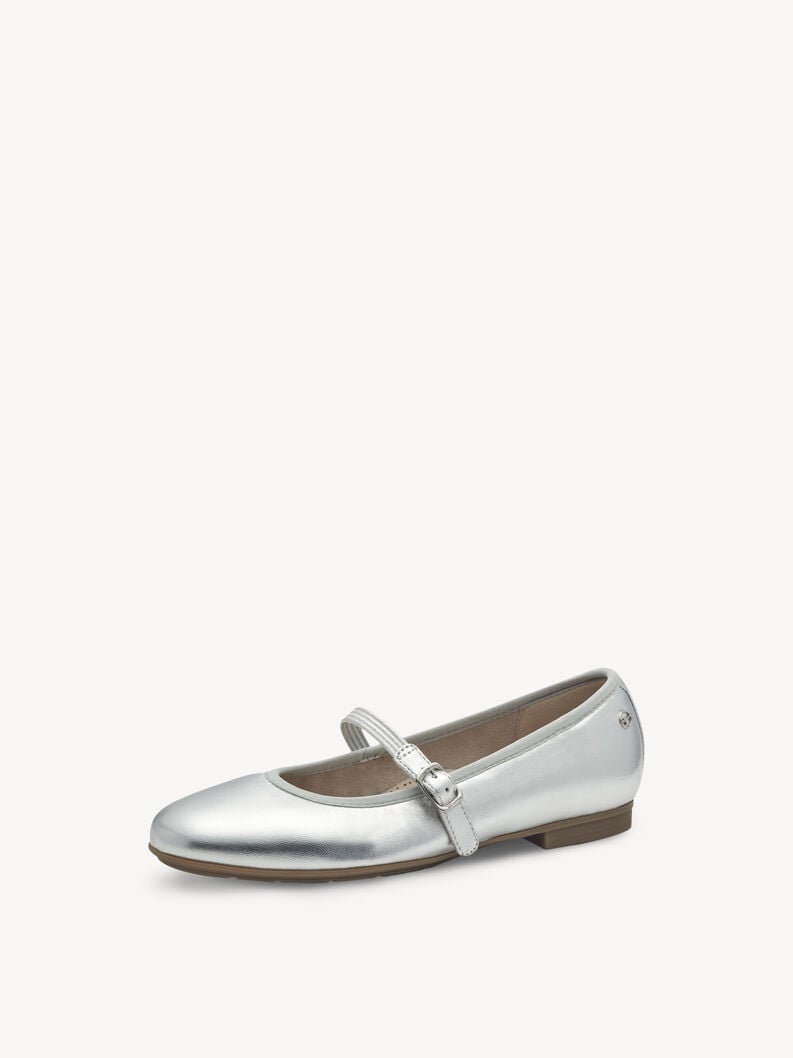 Tamaris Lederballerina - Silber