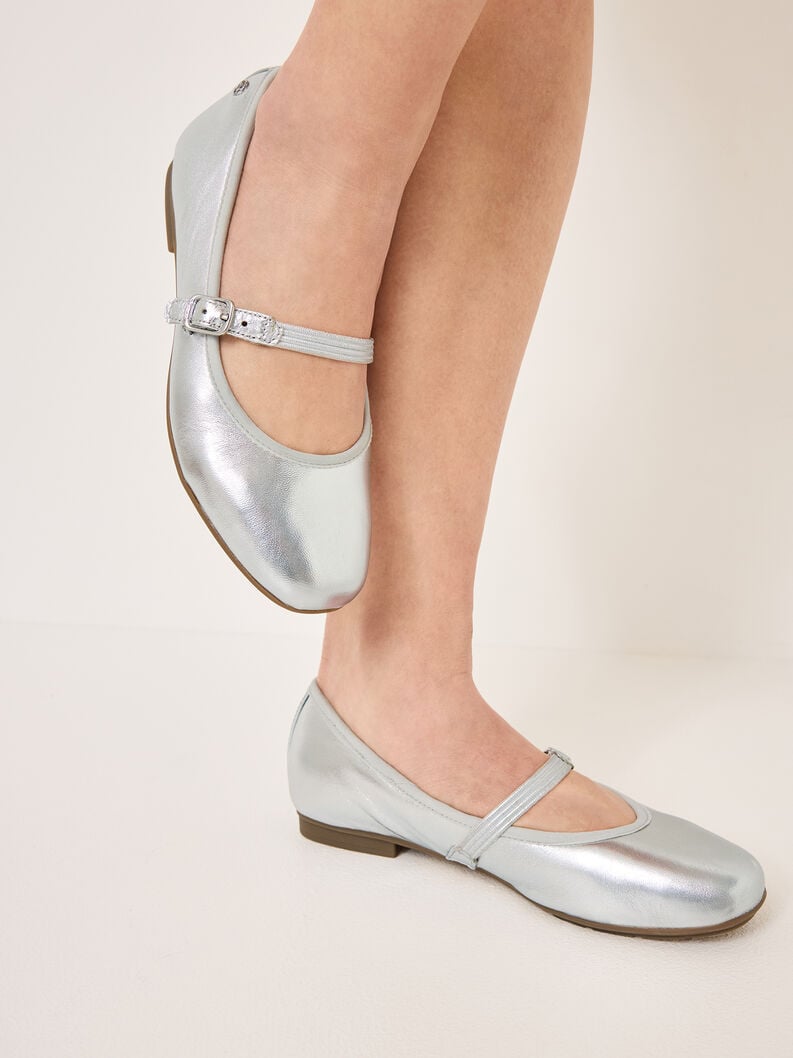 Tamaris Lederballerina - Silber