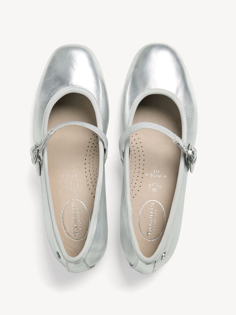 Tamaris Lederballerina - Silber